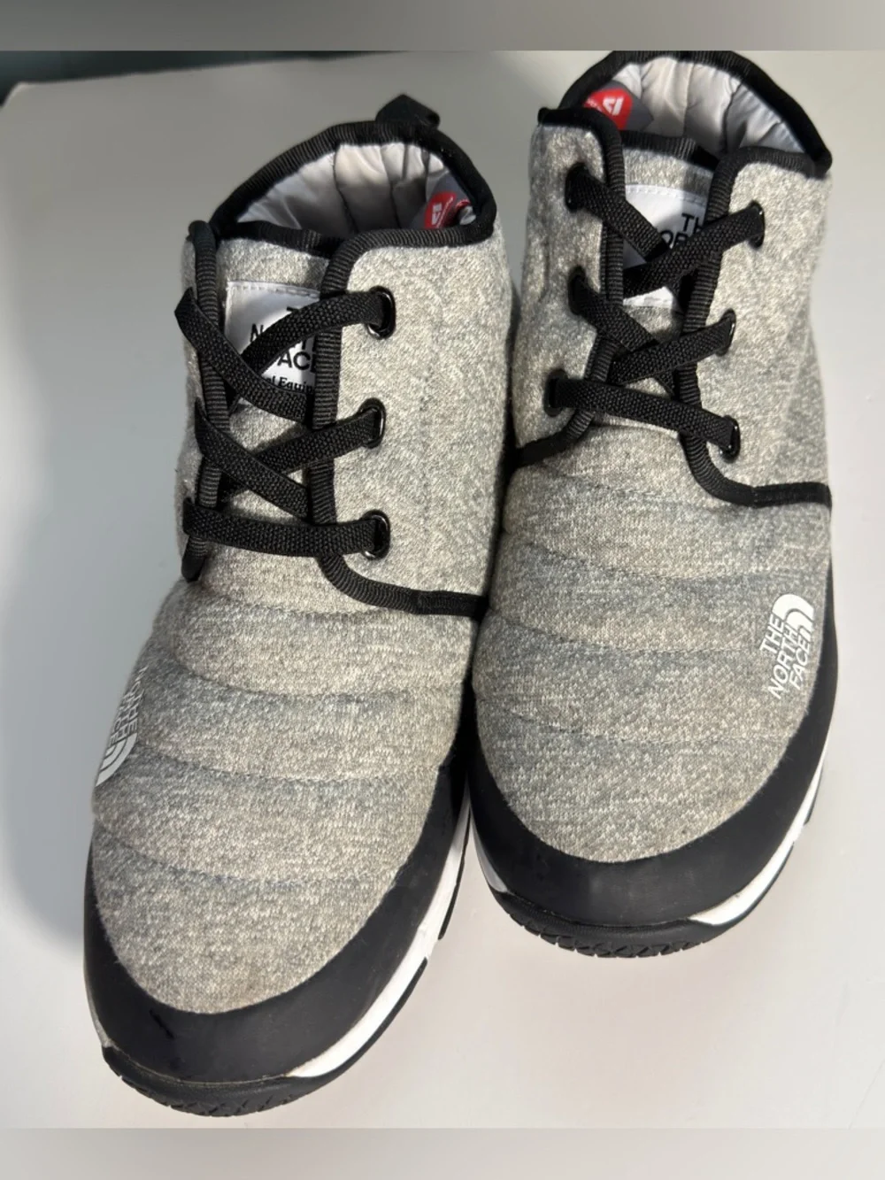 The North Face Kids Gray Quilted Lace-Up Boots